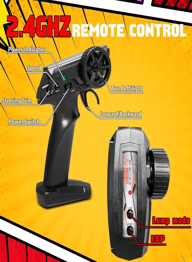 FEXXA سيارة سباق دريفت FEXXA بمقياس 1/43 تعمل بالتحكم عن بعد، مزودة بنظام جيروسكوب رباعي الدفع وجاهزة للانطلاق، نموذج سيارة صغيرة عالية السرعة (1:43 RC Drift Mustang-Purple) - Image 4